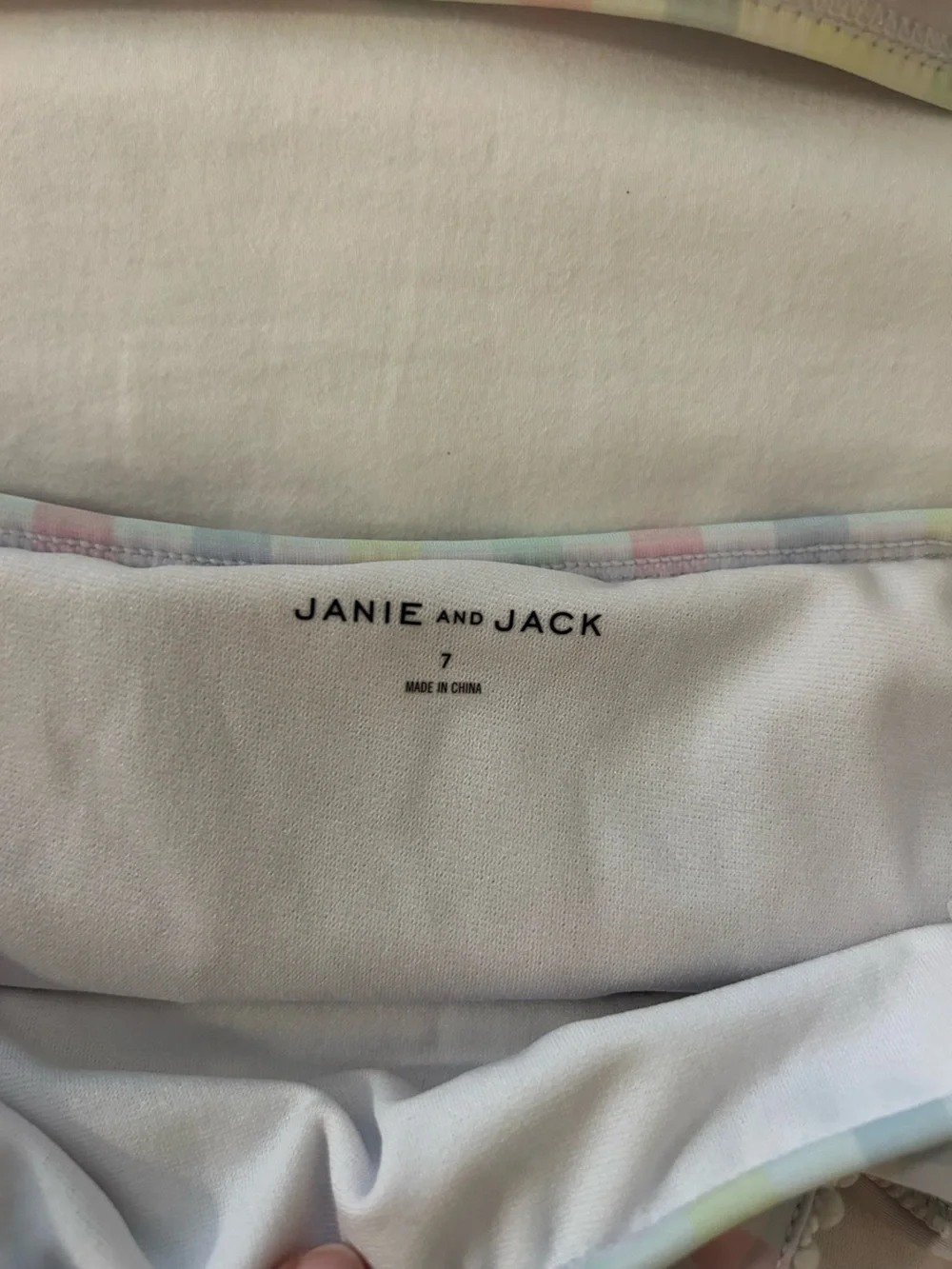 Janie and Jack Pastel Plaid Ruffle Bikini - Pink, Blue, Green